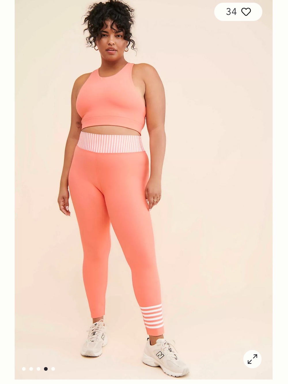 Addison Bay x Nuuly High-Rise Coral Active Leggings - Plus Size - 1X - SEE SET! - Picture 2 of 11